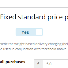 Set fixed standard delivery fee